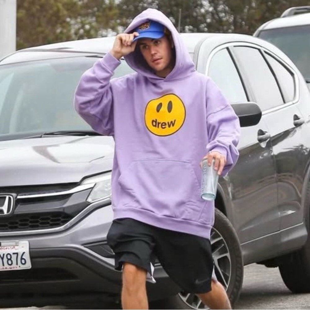 Drew House The Mascot Oversized Hoodie in Lilac Justin Bieber Sweatshirt, XL